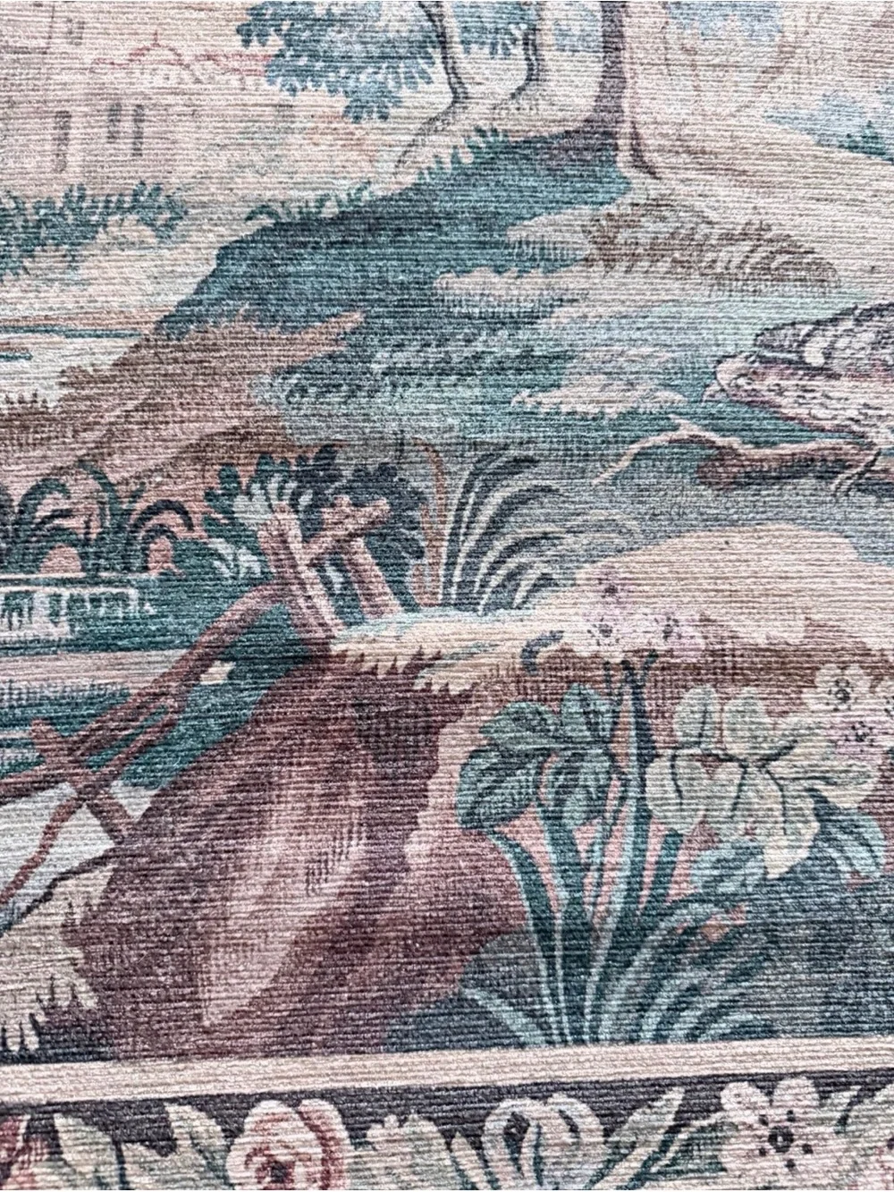 Vintage-Inspired Pastel Woodland Wall Tapestry